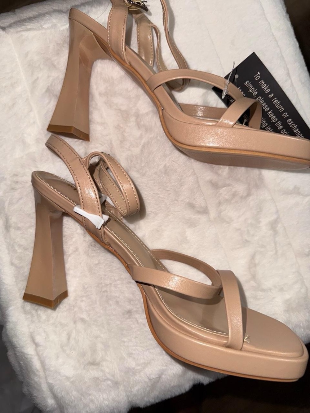 Brand new with box beige high heel shoes
